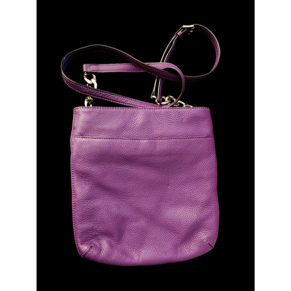 Michael Kors Hamilton Large Leather Crossbody Shoulder Bag purple - Picture 2 of 7